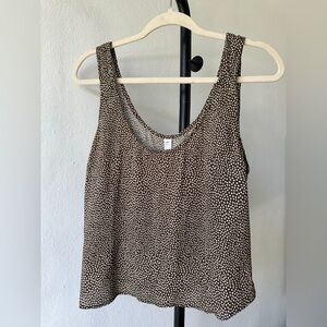 Stylish Brown and White Patterned Tank Top